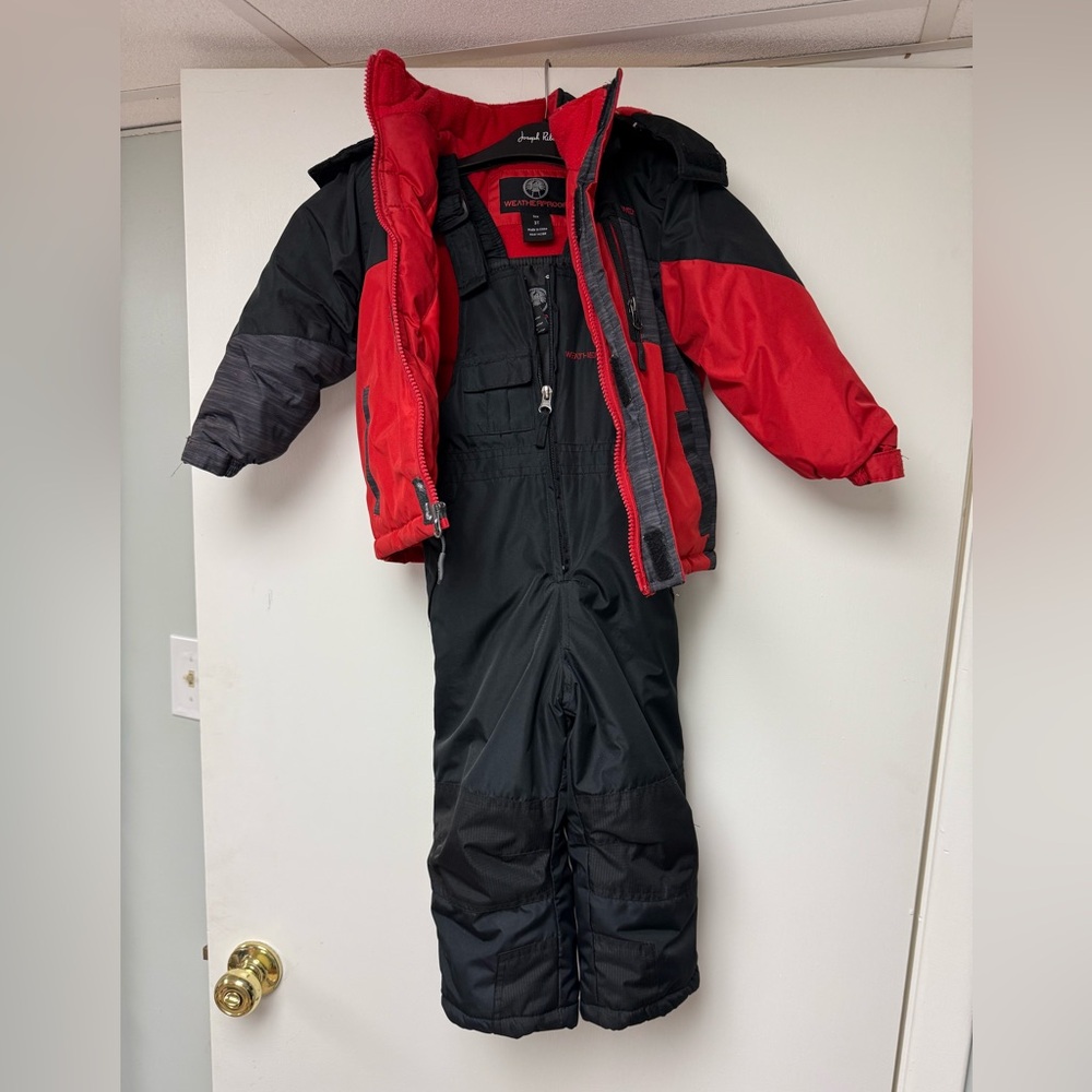 Weatherproof 3T Red and Black Snowsuit